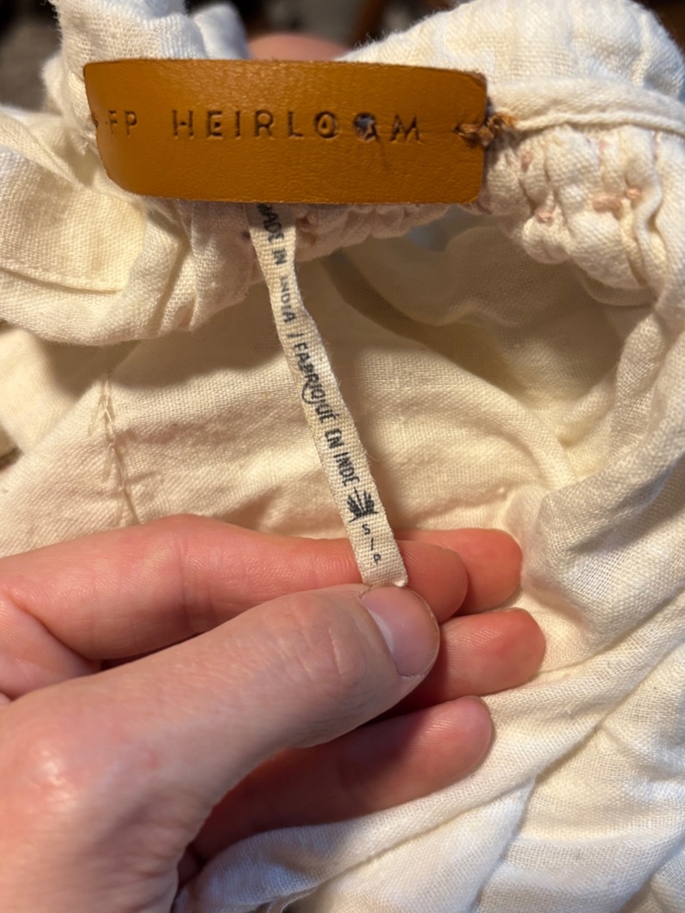 Free people heirloom Boho Embroidered Cream Peplum Tank Top crop - Picture 7 of 7